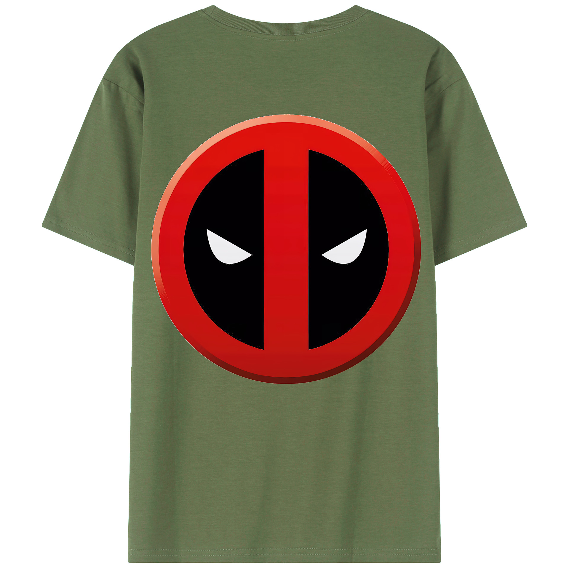 （画像用） Deadpool デッドプール 綿100％ メンズ半袖Tシャツ（バックプリント） 通気性